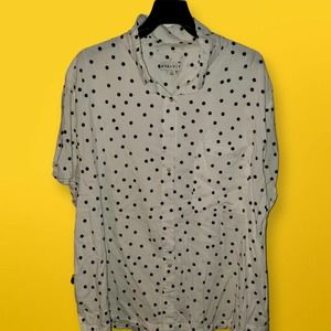 Ava & Viv Polkadot Buttonup Blouse - 2X